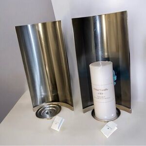 NWT Bombay co. Heavy duty metal gradated wall scone curved candle mount set